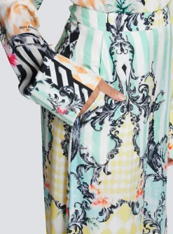 Palazzo Trousers With Baroque Print-Balmain Discount