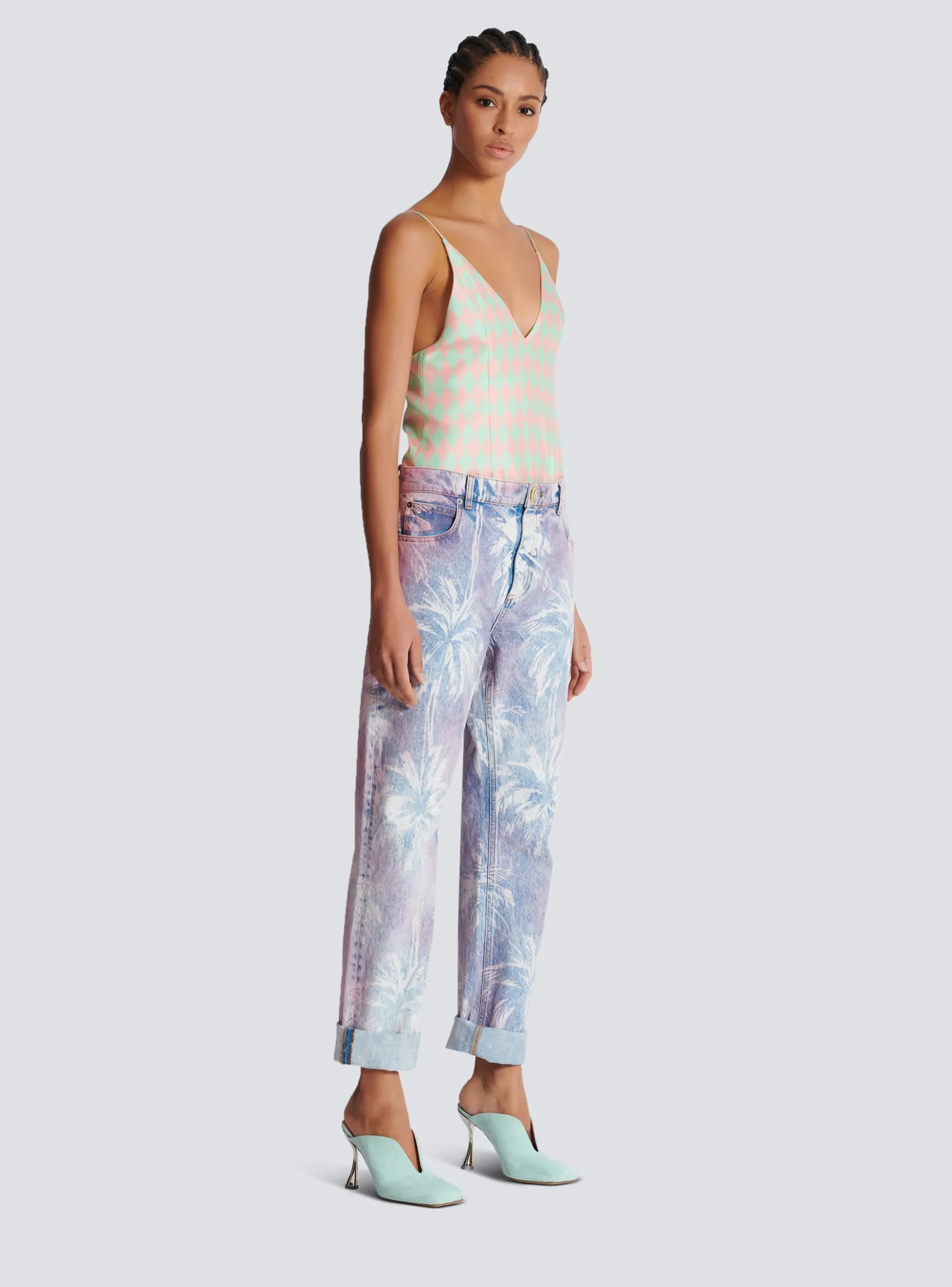 Palm Tree Denim Boyfriend Jeans-Balmain Online