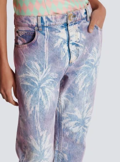 Palm Tree Denim Boyfriend Jeans-Balmain Online