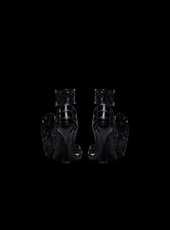 Patent Leather Eden Sandals With Openwork Grid And Flowers-Balmain Cheap