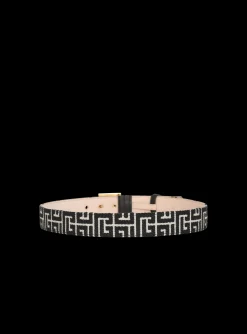 PB Belt In Monogrammed Jacquard-Balmain New