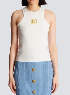 PB Embroidered Tank Top-Balmain Cheap