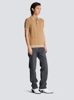 PB Labyrinth Wool Polo Shirt-Balmain Best