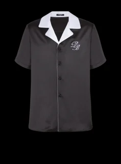 PB Signature Satin Short-sleeved Shirt-Balmain Discount