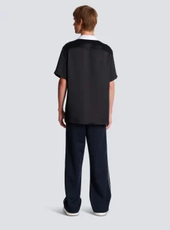 PB Signature Satin Short-sleeved Shirt-Balmain Discount