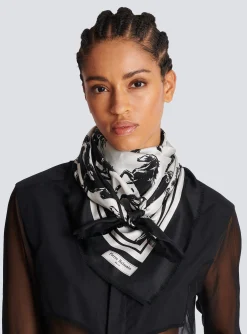 Pierre Horse Print Silk Square-Balmain Cheap