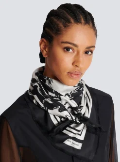 Pierre Horse Print Silk Square-Balmain Cheap
