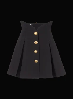 Pleated Crepe Tulip Skirt-Balmain New
