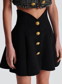 Pleated Crepe Tulip Skirt-Balmain New
