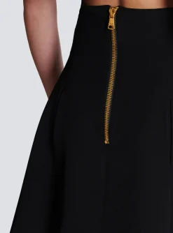 Pleated Crepe Tulip Skirt-Balmain New