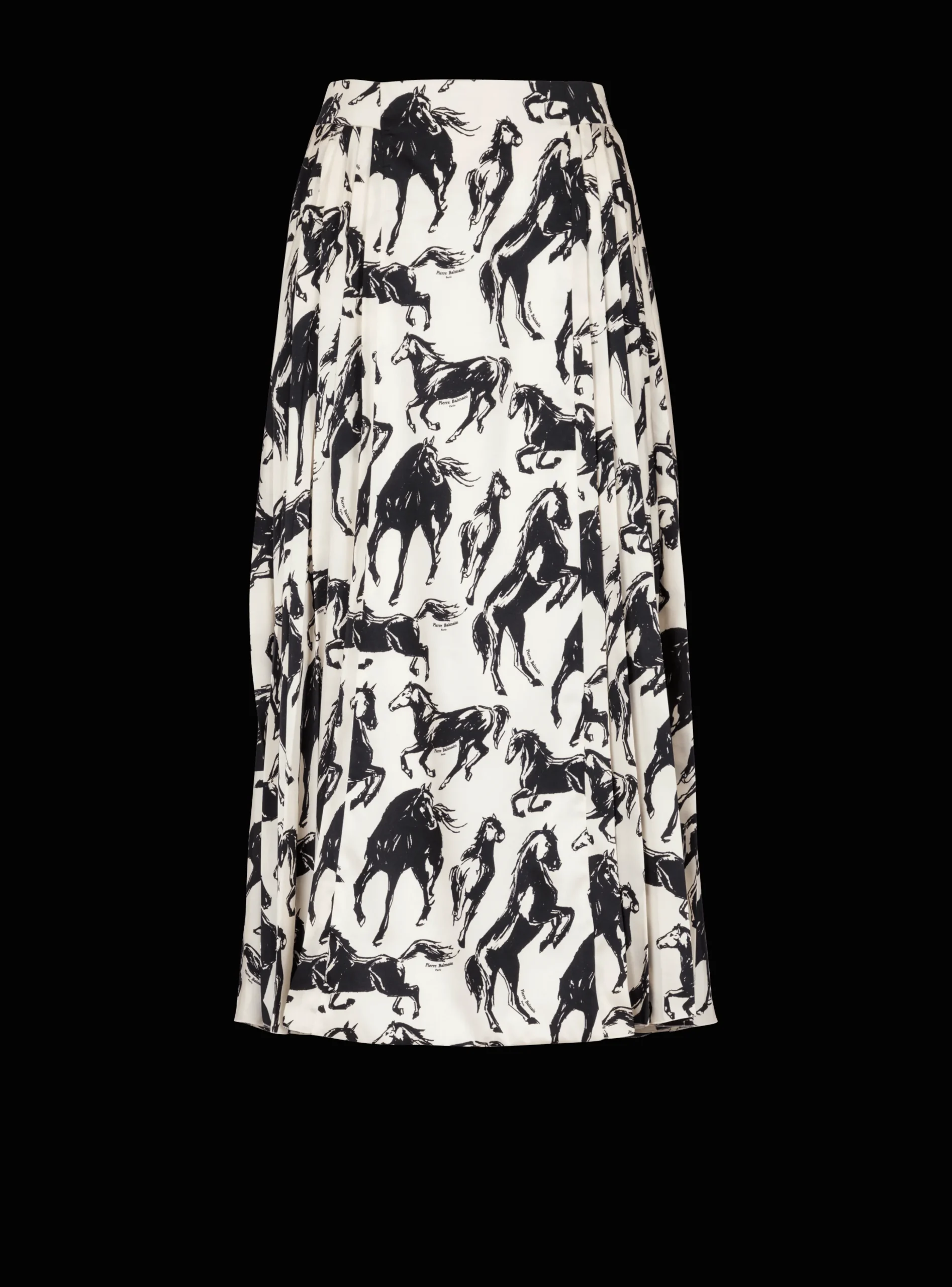 Pleated Midi Skirt In Printed Silk-Balmain Hot