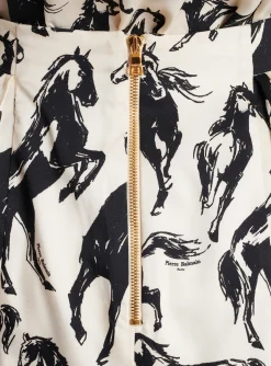 Pleated Midi Skirt In Printed Silk-Balmain Hot