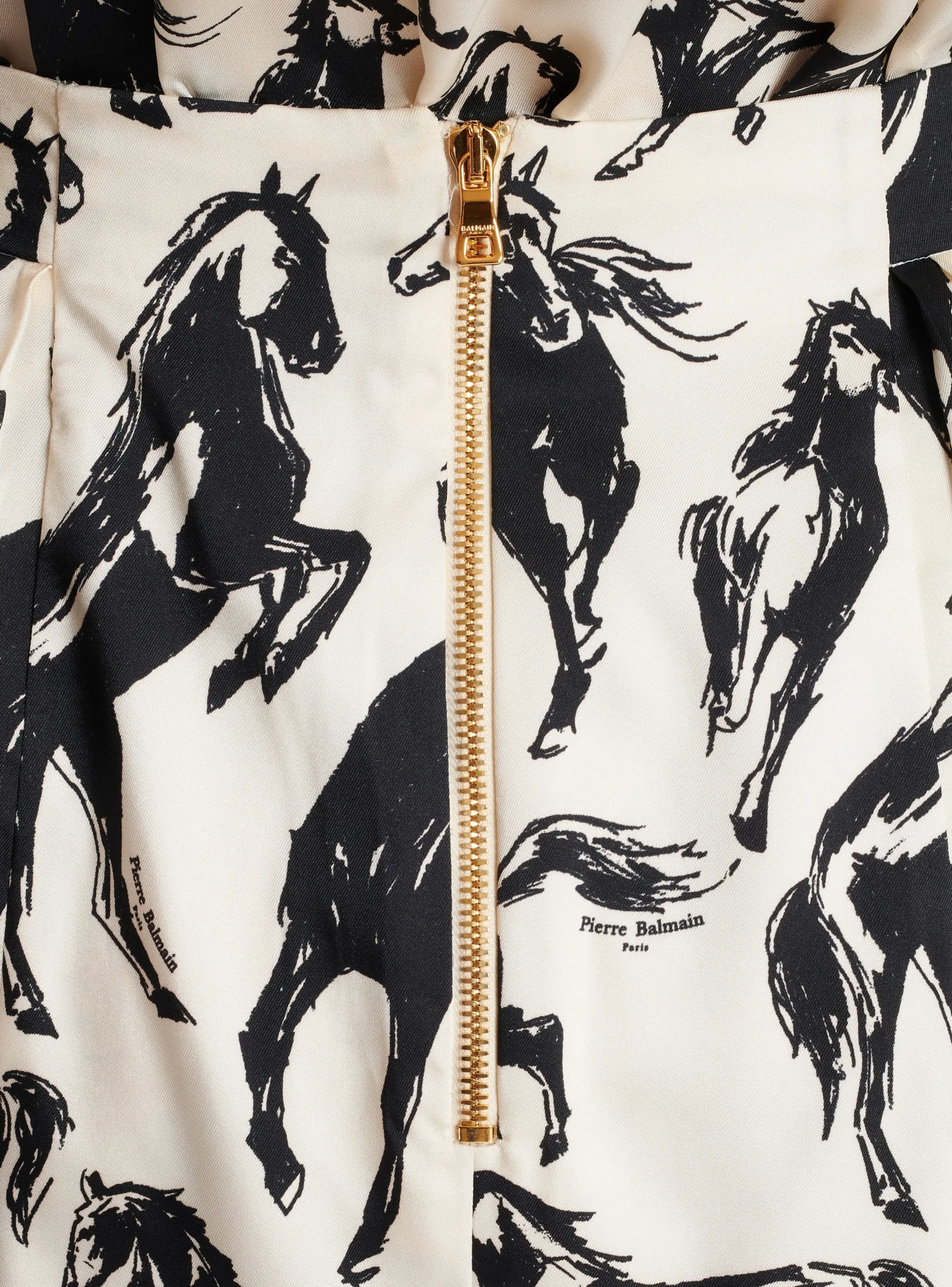 Pleated Midi Skirt In Printed Silk-Balmain Hot