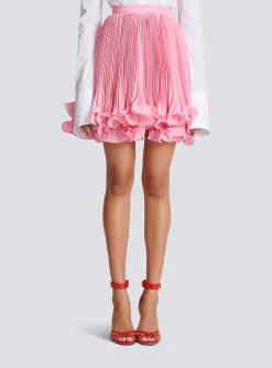 Pleated Skirt With Ruffles-Balmain New