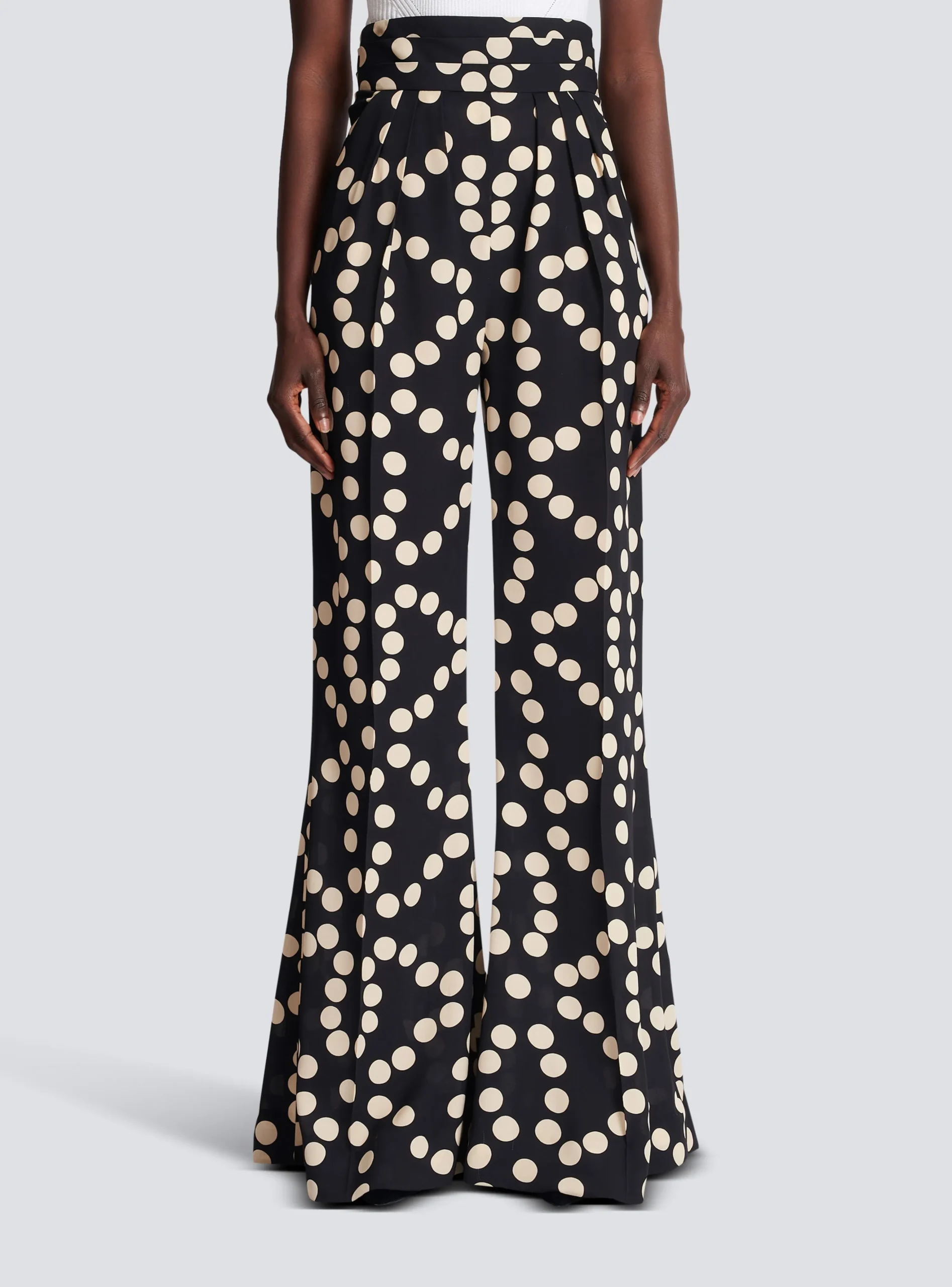 Polka Dot Wide-leg Trousers-Balmain Discount