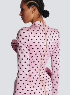 Polka Dots Short Printed Dress-Balmain Cheap