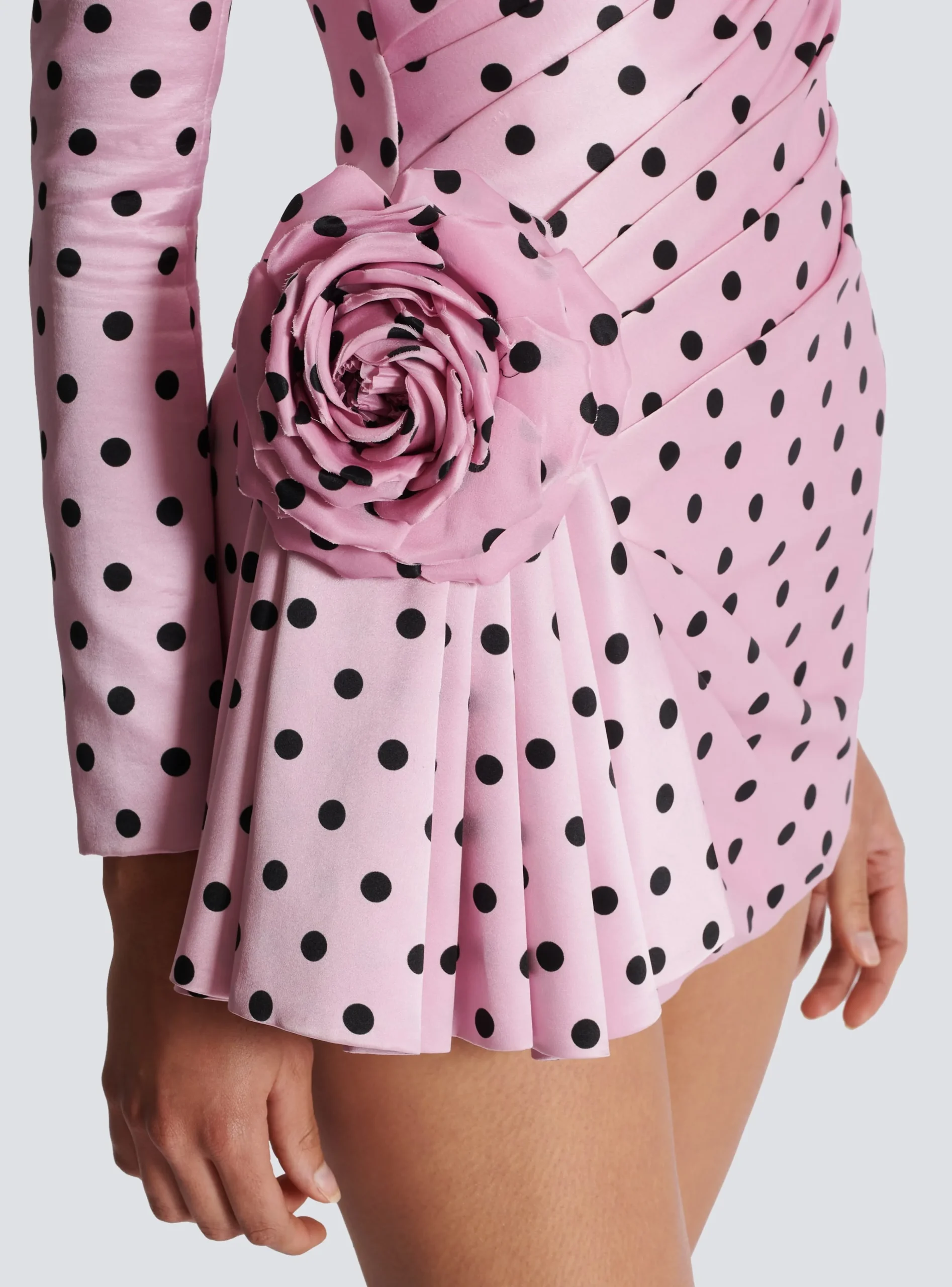 Polka Dots Short Printed Dress-Balmain Cheap