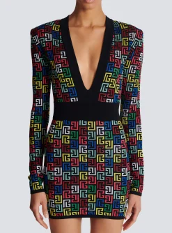 Pop Monogram Knit Dress-Balmain Sale