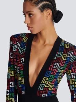 Pop Monogram Knit Dress-Balmain Sale