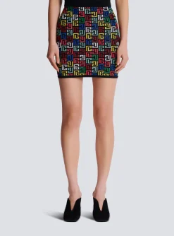 Pop Monogram Knit Skirt-Balmain Flash Sale