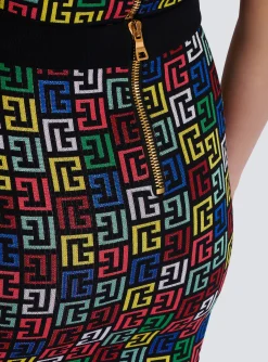 Pop Monogram Knit Skirt-Balmain Flash Sale