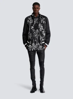 Printed Satin Palm Tree Bomber Jacket-Balmain Clearance