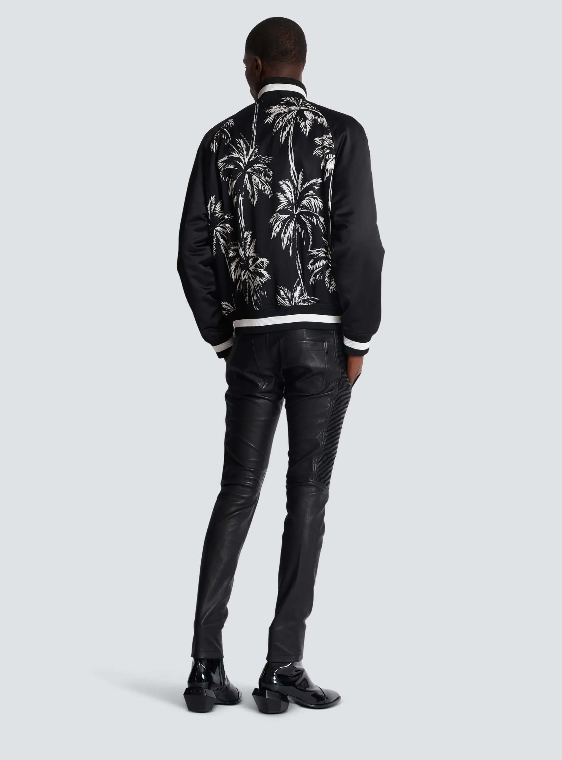 Printed Satin Palm Tree Bomber Jacket-Balmain Clearance