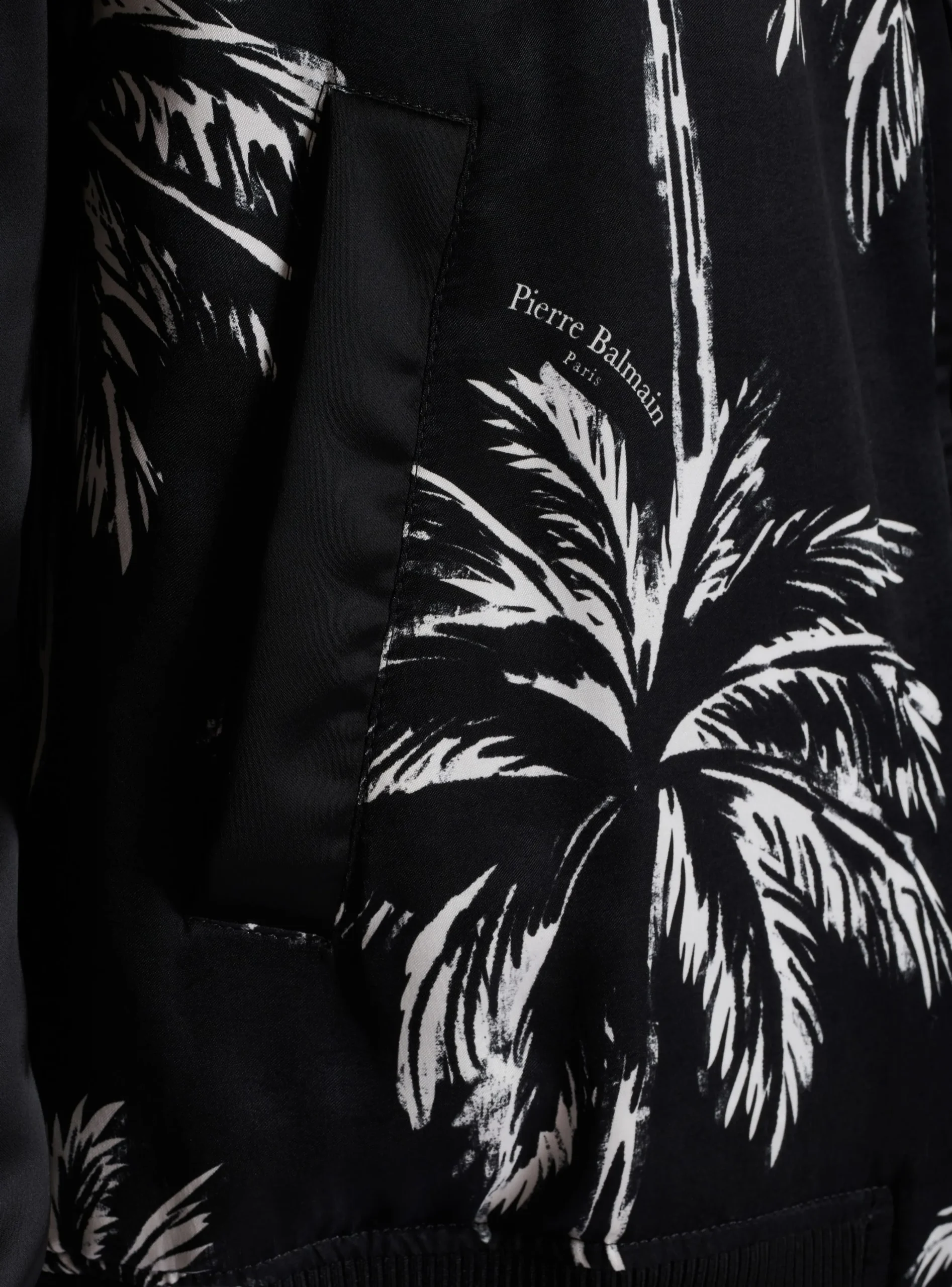 Printed Satin Palm Tree Bomber Jacket-Balmain Clearance