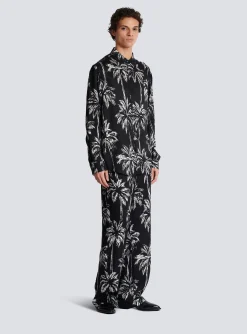 Printed Satin Palm Tree Shirt-Balmain Best