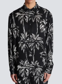 Printed Satin Palm Tree Shirt-Balmain Best