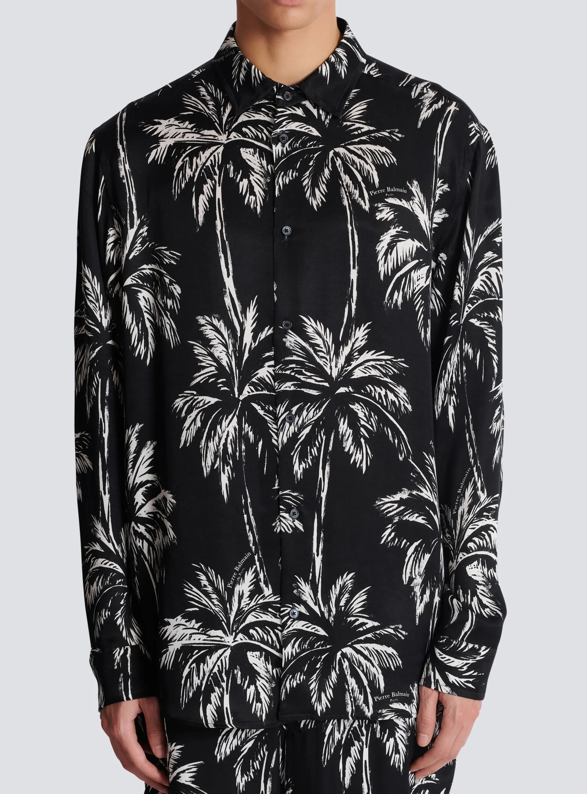 Printed Satin Palm Tree Shirt-Balmain Best