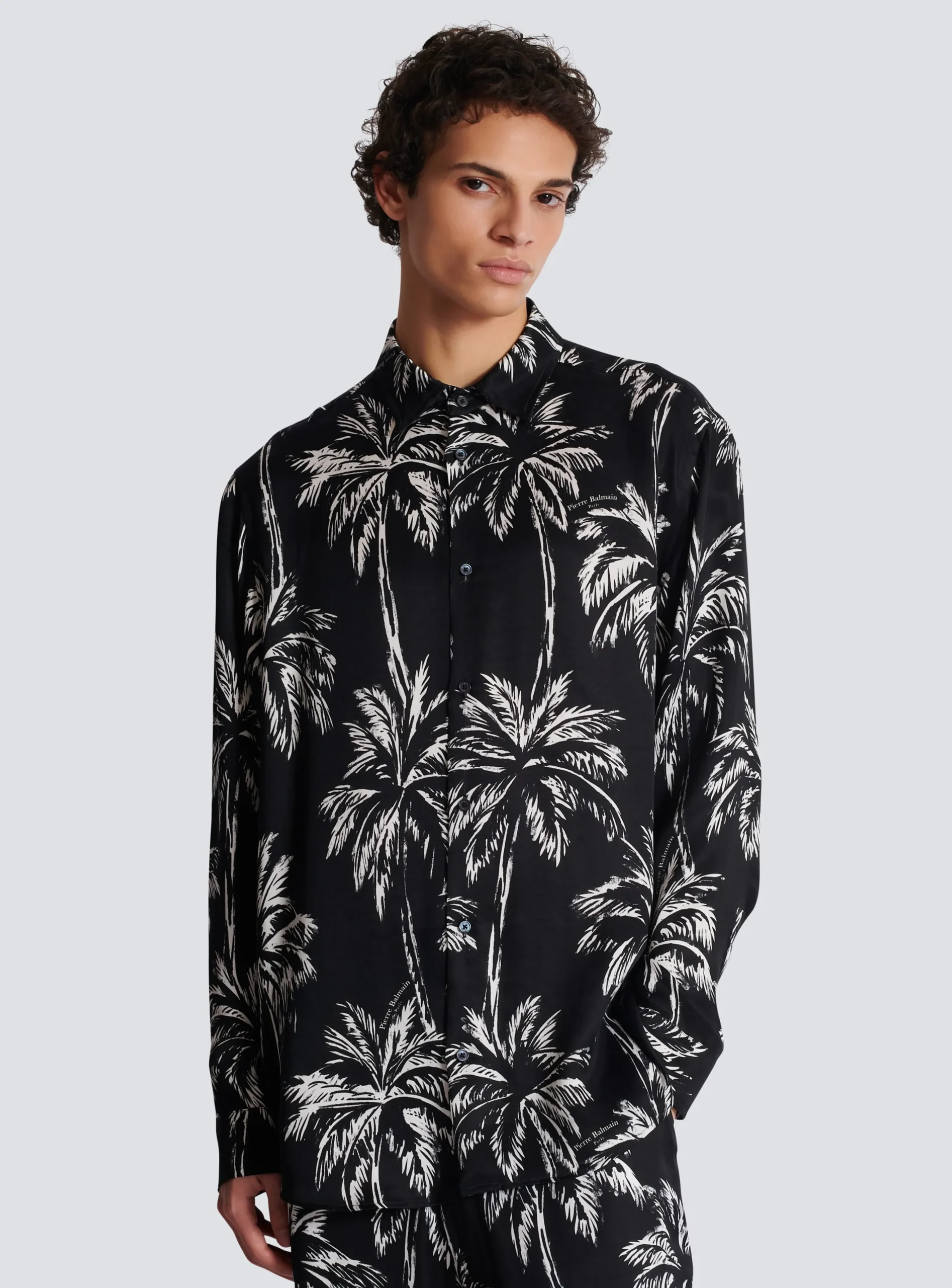 Printed Satin Palm Tree Shirt-Balmain Best