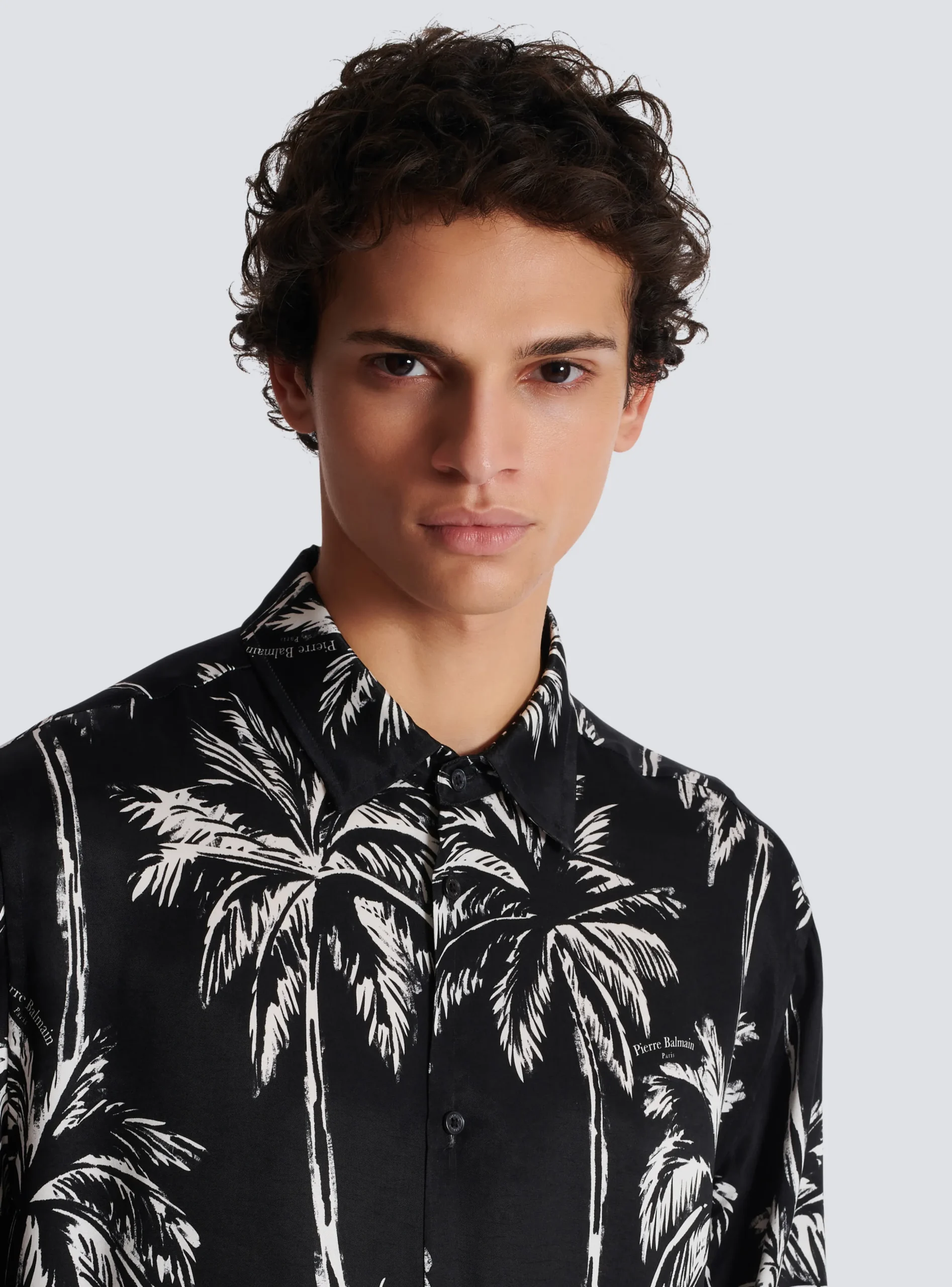 Printed Satin Palm Tree Shirt-Balmain Best