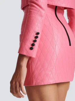 Quilted Cropped Leather Jacket-Balmain Best Sale