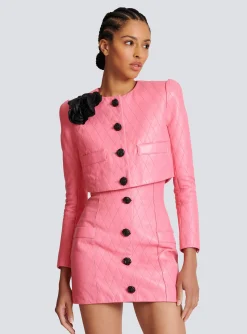 Quilted Cropped Leather Jacket-Balmain Best Sale