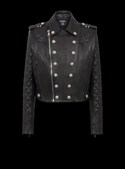 Quilted Leather Biker Jacket-Balmain Online