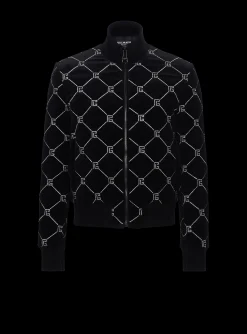 Quilted Rhinestone Bomber Jacket-Balmain New