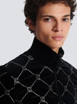Quilted Rhinestone Bomber Jacket-Balmain New
