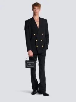 Radio Rubber-effect Leather Bag-Balmain Flash Sale