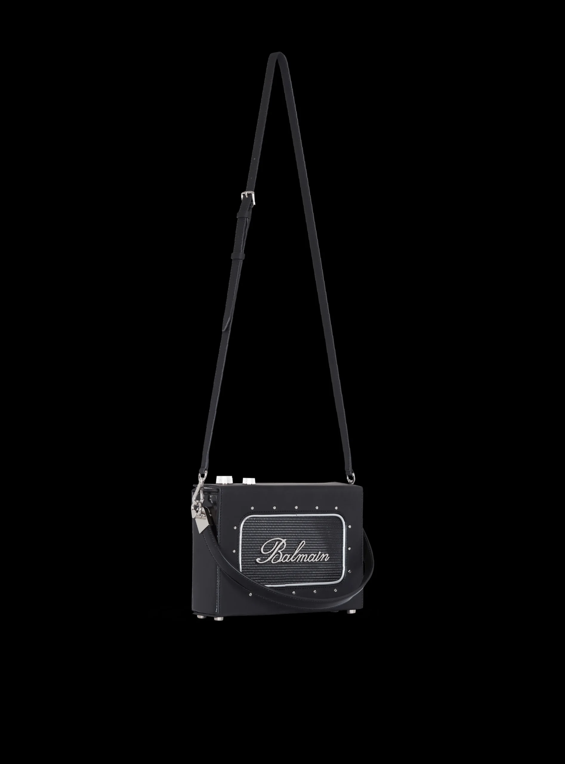 Radio Rubber-effect Leather Bag-Balmain Flash Sale
