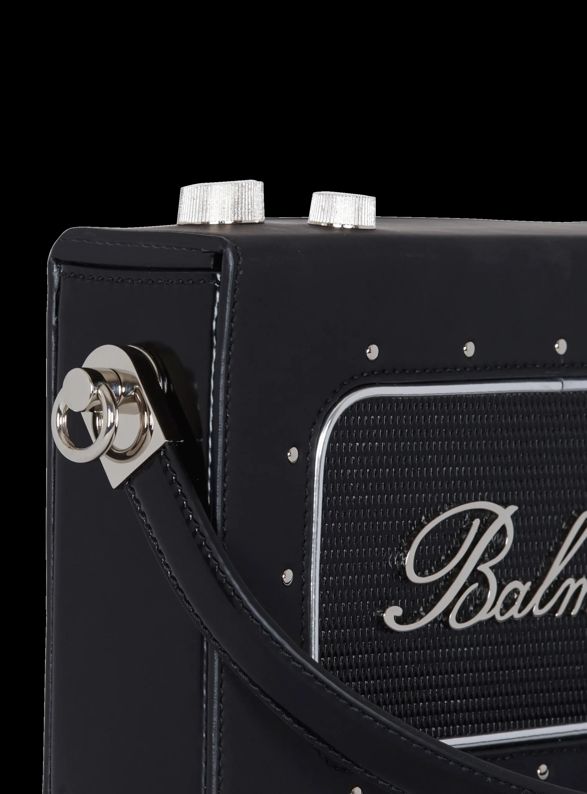 Radio Rubber-effect Leather Bag-Balmain Flash Sale