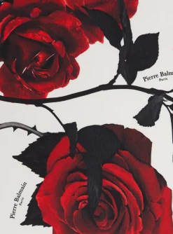 Roses And Polka Dots Printed Silk Scarf-Balmain Hot