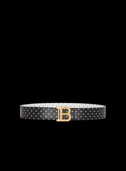 Reversible Calfskin B-Belt With A Polka Dots Print-Balmain Clearance