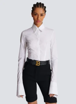 Reversible Calfskin B-Belt With A Polka Dots Print-Balmain Clearance