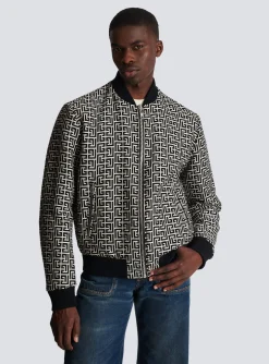 Reversible Cotton Bomber Jacket With Monogram-Balmain Discount