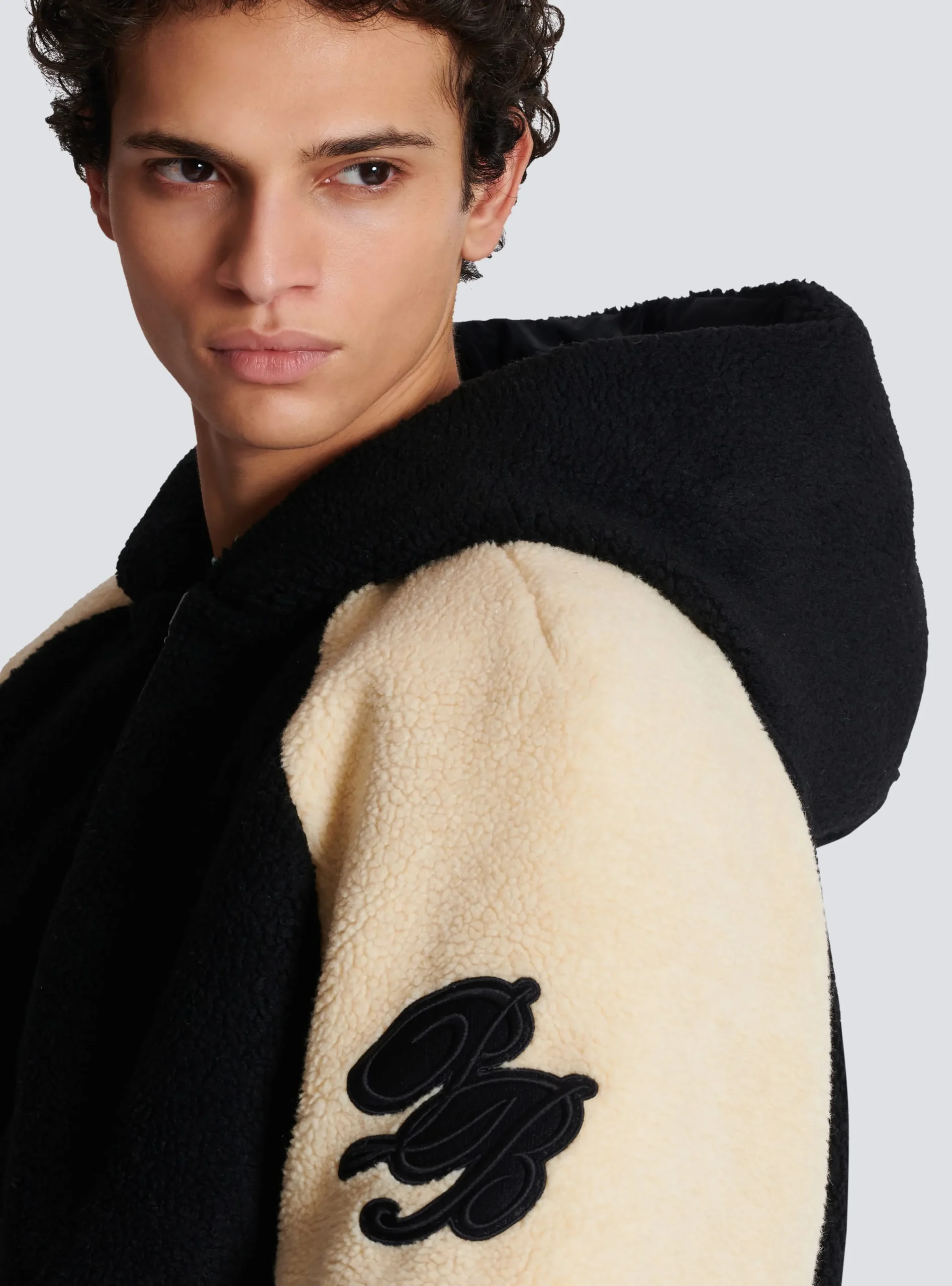 Reversible Varsity-style Puffer Jacket With Hood-Balmain Clearance