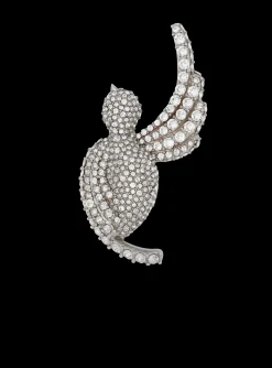 Rhinestone And Palladium Swallow Brooch-Balmain Flash Sale