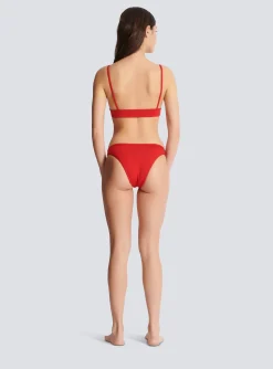 Rhinestoned Triangle Bikini-Balmain Shop