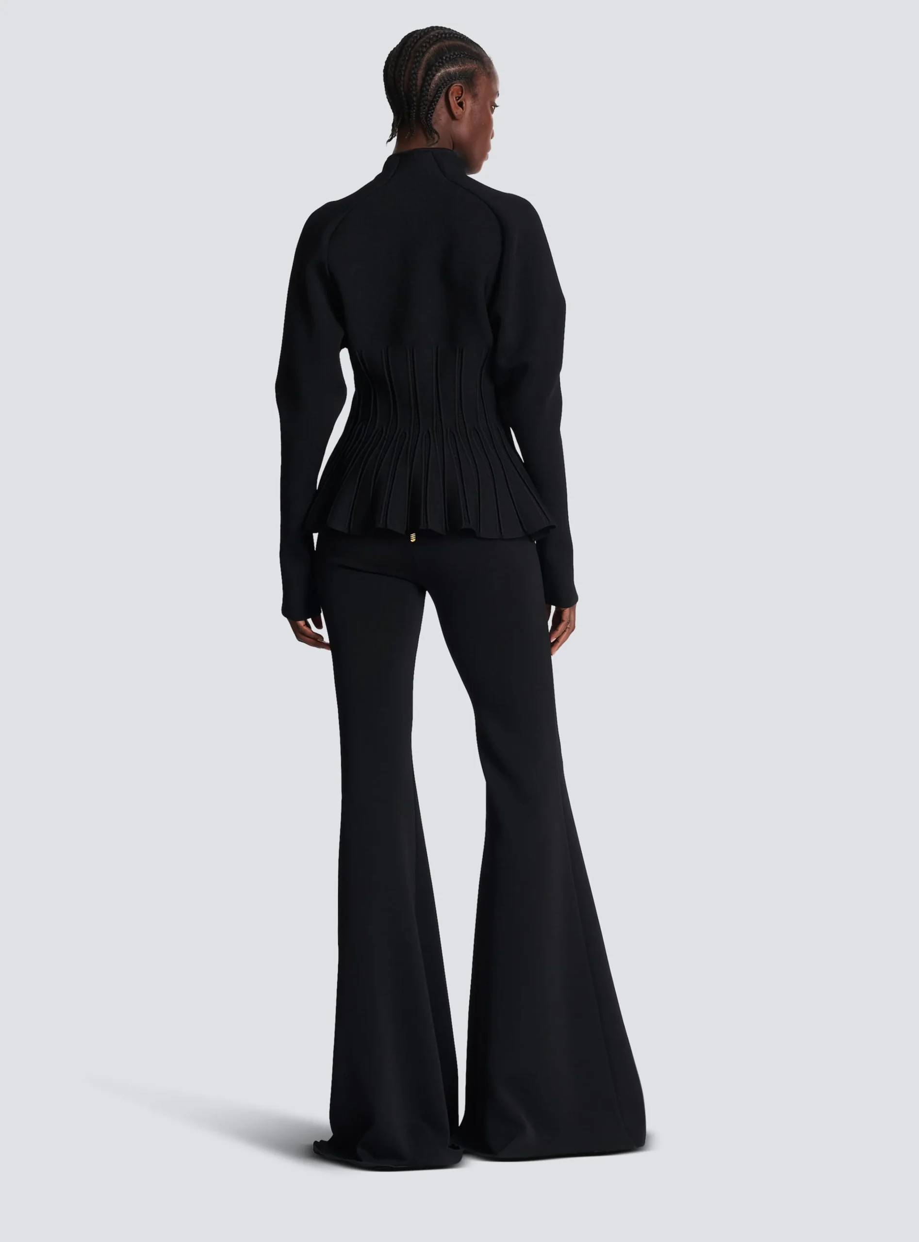 Ribbed Knit Peplum Cardigan-Balmain Discount