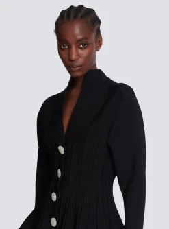 Ribbed Knit Peplum Cardigan-Balmain Discount